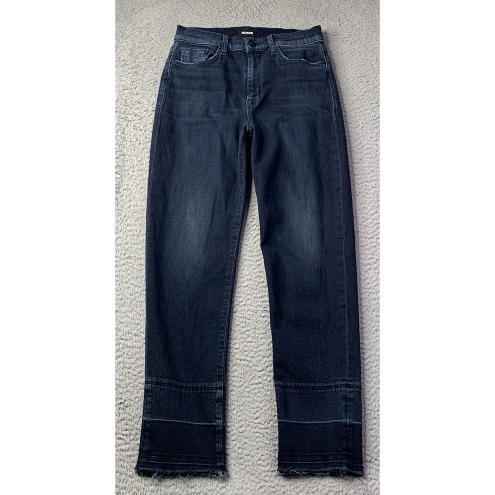 Hudson Jeans Womens Size 26 Zoeey 10" High Rise Crop Straight Leg Raw Hem Blue